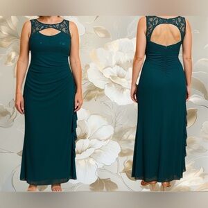 Morgan & Co. Teal Lace Maxi Dress
